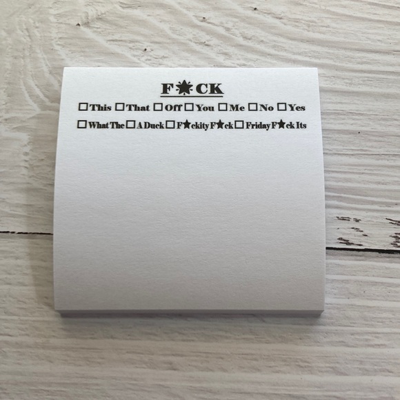 F*ck Post-it® Notes - Black & White - Picture 2 of 3